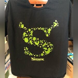 Shrek DreamWorks Green Logo on Black Tee